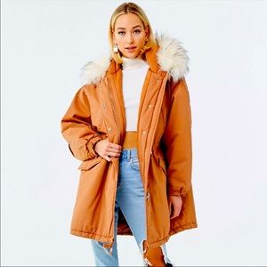 Oversized Hooded Utility Jacket w/ Fur Hood